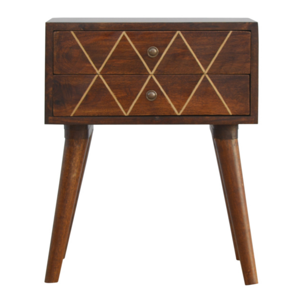 Gold Geometric Bedside Table